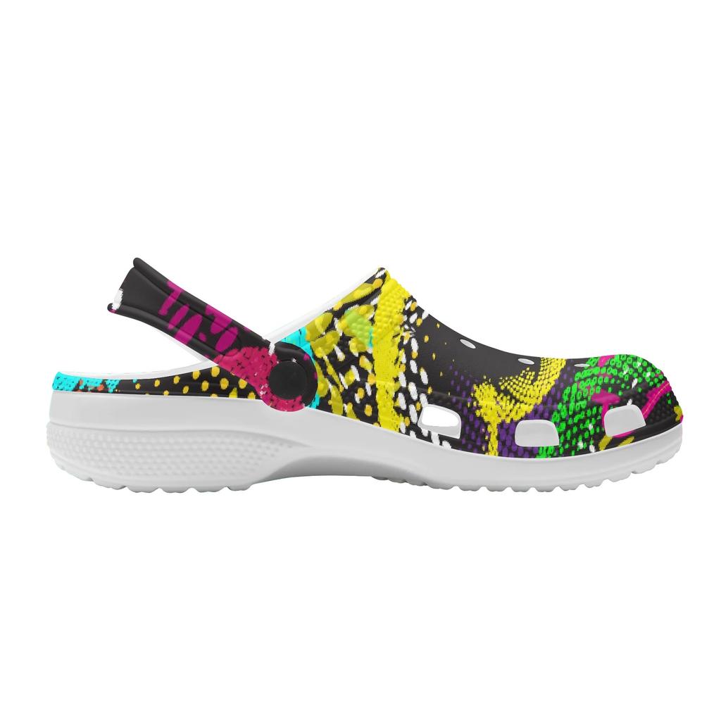 Women Men EVA Clogs Color Printed Breathable Slip On Garden Shoes Lightweight Beach Pool Bathroom Home Sandals Lightweight Wear