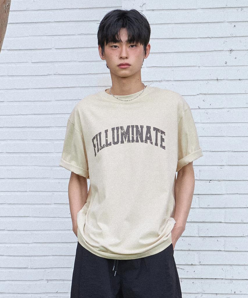 FILLUMINATE Essential Arch Logo Pigment T-Shirt - Beige