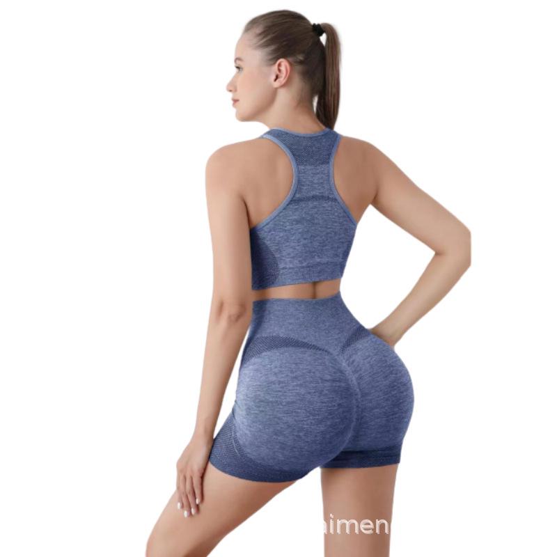 Women's Yoga Sports Set: Hip-Lifting Fitness Pants, Shockproof Wireless Bra, Vest, and Underwear Shorts