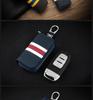 Men's Waist-Hanging Car Key Pouch with Stripe Zipper and Buckle