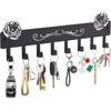 Modern Wall Mount Key Holder 8 Hooks, Adhesive or Drill Installation, Key Organizer Rack for Entryway Kitchen Hallway RV Decor