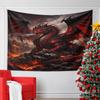 "Fiery Red Dragon Among Volcanic Flames" Pattern Wall Hanging Tapestry Decorative Tapestry Home Decor for Bedroom and Living Room