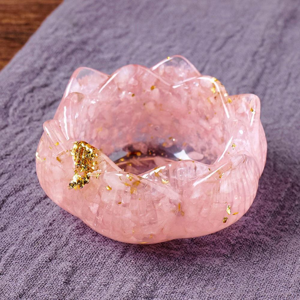 Lotus Shape Crystal Incense Holder Creative Jewelry Storage Container  Crystal Storage