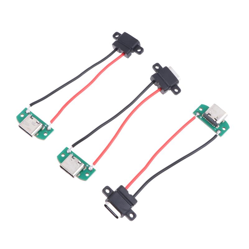 1/3Pcs 3A 5V Usb Female Base Type-C Socket And Female Usb Male Charging Socket Power Socket With Cable Connector