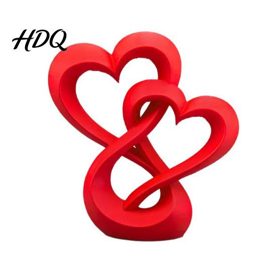 Desktop Ornament Intertwined Hearts Figurine 3D Printed Love Statue Table Novelty Valentine s красный