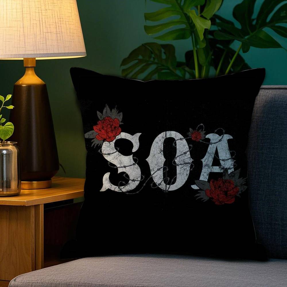 

Cool S-Sons of A-Anarchy Pillow Case Sofa Living Room Bedroom Double-sided Printing Square Cushion Nap Time Pillow Case 12x12Inch