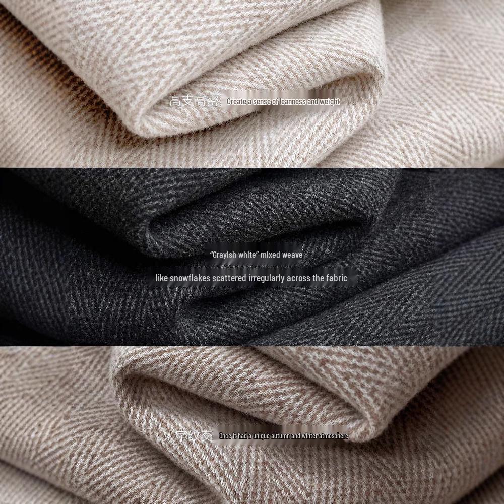 Fischgrät Weitbein Wollschlitzhose für Damen - Frühjahr/Sommer 2025 Kollektion