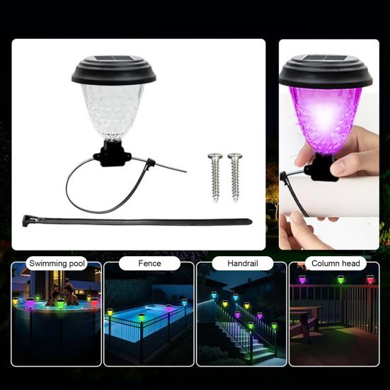 Solar Pool Light Automatic ON/OFF Easy to Install Multipurpose LED Energy Saving Waterproof Deck Fence Light