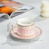 European Style Gold Edged Bone China Coffee Cup with Dish Office Light Luxury Ceramic Mug Afternoon Tea Cups Household Drinkware