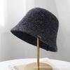 Solid color exquisite feeling women's bucket hat retro trend basin hat new simple personality temperament texture bucket hat
