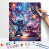 Disney Stitch Angel Bubble Painting Kit Home Wall Decor Handmade Gift Lilo Blue Pink Floral Cartoon Art Hobby Craft Canvas DIY Decor