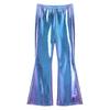 Herren Wetlook Schlaghose 70er Jahre Retro Kostüm Herren Lederhose Glanzhose Leggings Tanz Clubwear