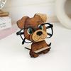 1PC Funny Wooden Yellow Puppy Glasses Frame, Creative and Cute Glasses Display Stand