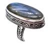 Labradorite Natural Gemstone Antique Silver Plated Ring US Size-8 A 504