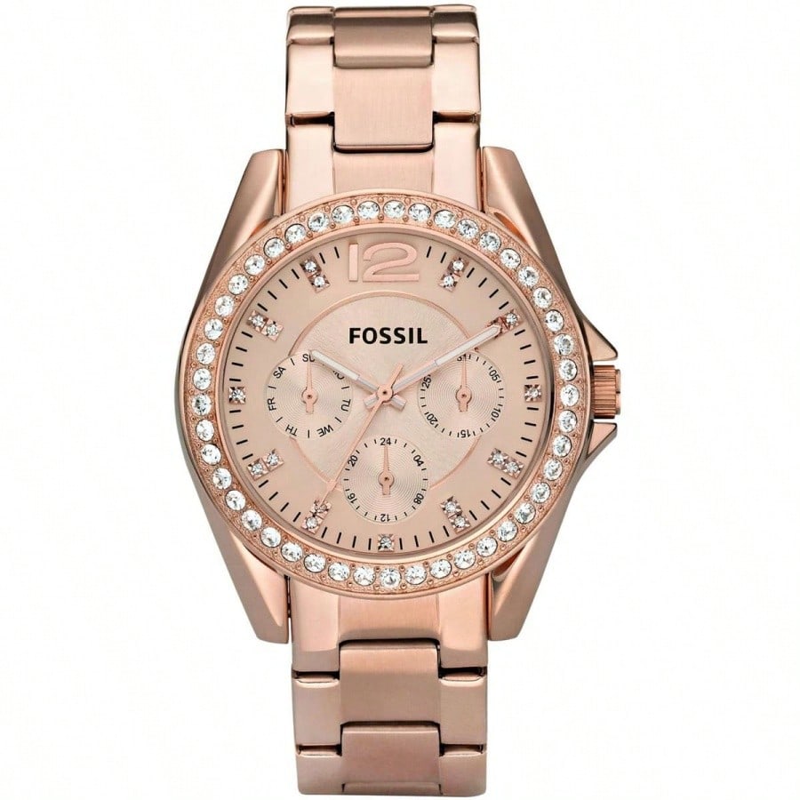 Fossil Damen Riley Edelstahl Multifunktionsuhr