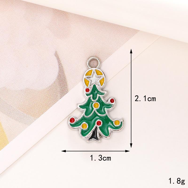 New zinc alloy Christmas snowflake pendant with oil drip, Christmas tree and Santa Claus pendant, DIY earring pendant, alloy ornament Silver