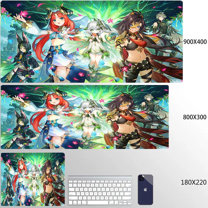 Genshin Impact Anime Kawaii Mouse Pad Large Gaming Mousepad Rubber Mat Deskmat Pc Accessories Desk Protector Gamer Keyboard Pads