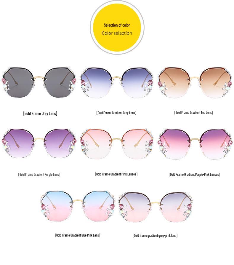 2024 Women's High-End Rhinestone Sunglasses: Slimming, Fashionable Anti-UV Sunshade