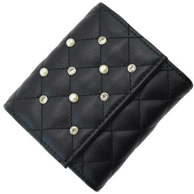 SecretDoor Black Tri-fold Wallet for Women, Compact Wallet, Mini Wallet, Small Wallet for Women, Popular Brand, Cute, Thin, Compact, Folding Wallet,
