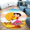 Autumn Harvest Journey Custom Name Round Area Rug Carpet Rug For Living Room Bedroom Sofa Playroom Decor Nonslip Floor Mat