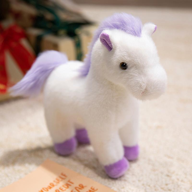 Păpușă ponei colorată jucărie de pluș păpușă ponei simulare ornament unicorn curcubeu unicorn de vis