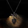 Collana a Bocciolo Bohemia Nero Oro Vintage per Donna Nobile 925 Delicata Catena Corta Choker Rubino