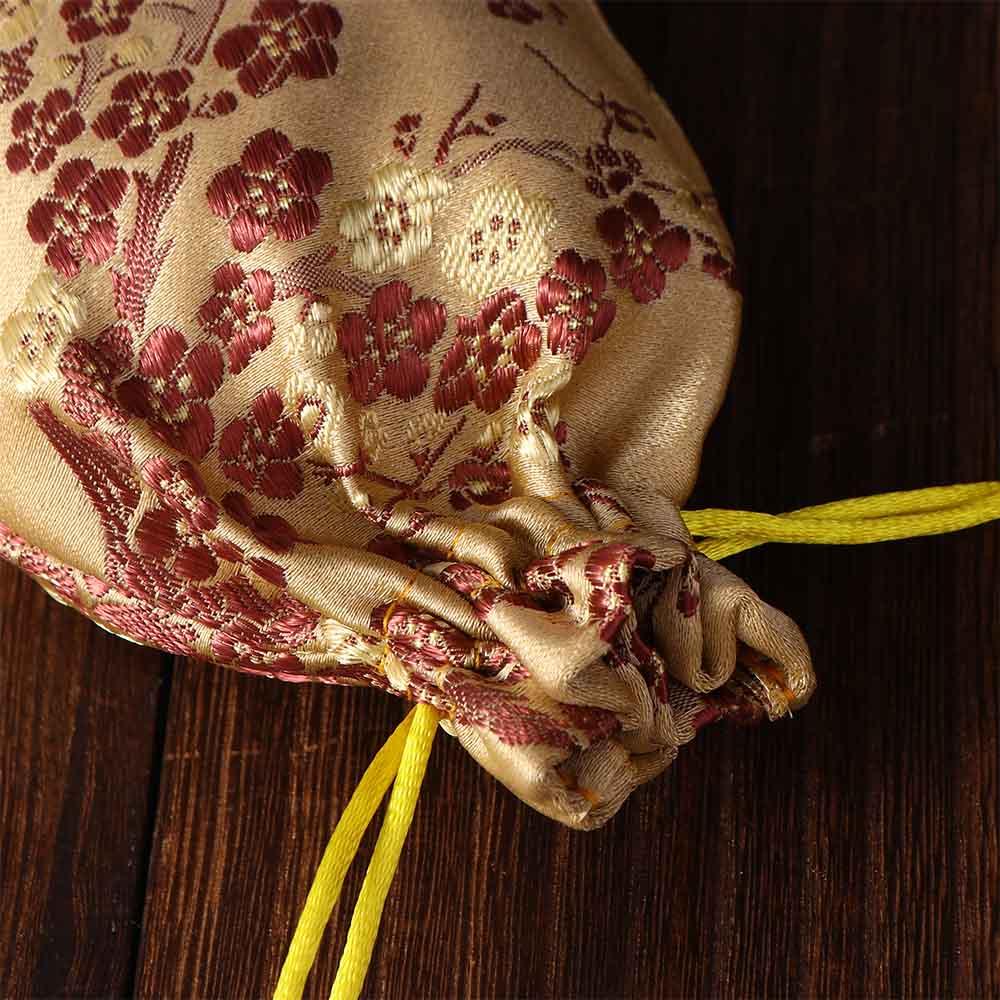 Candy Tie Party Drawstring Embroidered Gift Pouch Jewelry Packaging Bag Satin Storage Bag