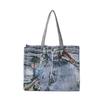 Premium Splicing Denim Shoulder Tote Bag Large Capacity Summer New Fashion Niche Design Handbag