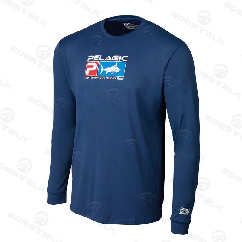 PELAGIC Mens Long Sleeve Fishing Shirt UPF 50 Sun Protection Quick Dry Breathable Apparel