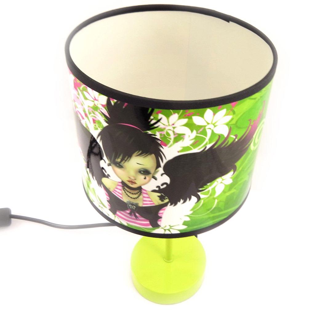 Les Trésors De Lily [K7833] - Cylinder Lamp 'Fairy Dreams' Green Black