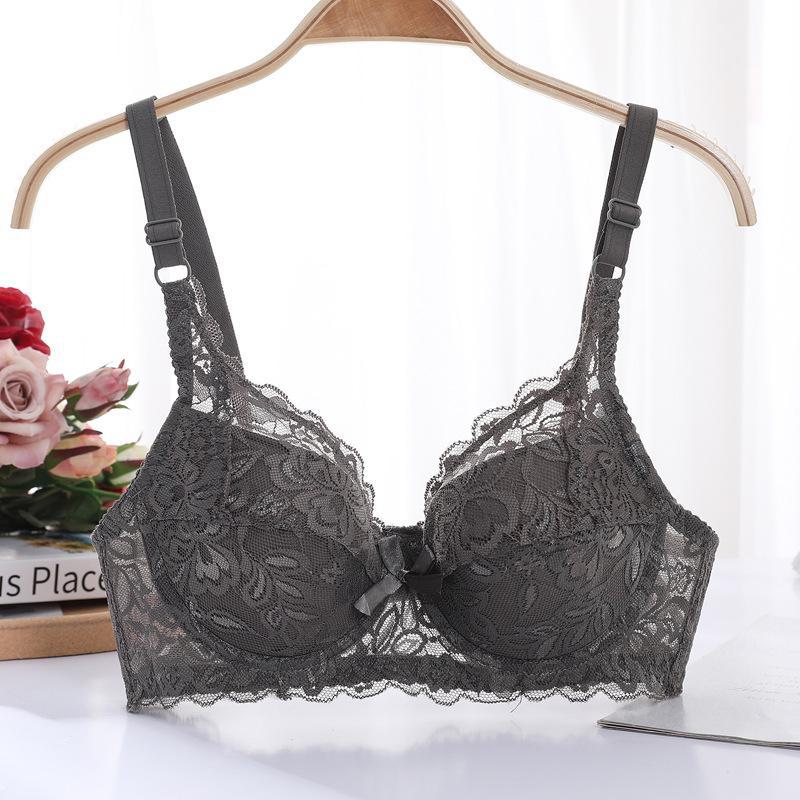 Ultra-Thin Lace Bra: Sexy, Large-Size, No Sponge, Gathered Fit