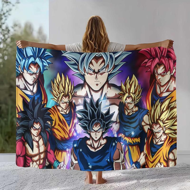 Anime D-Dragon Ball Game Cartoon Flannel Blanket,Ultra Soft Warm Plush Throw for Home Bedroom Bed Sofa Cover Office Camping