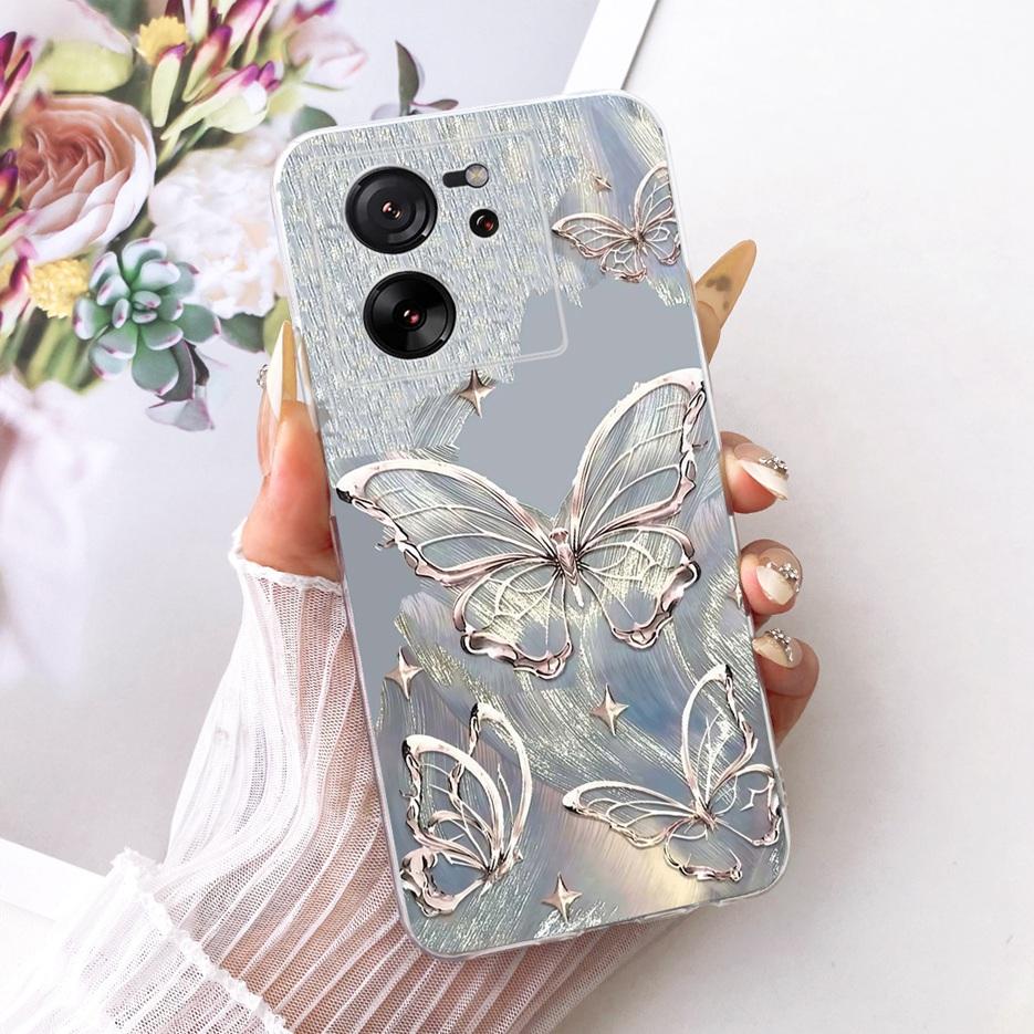 For Xiaomi Mi 13T Pro 5G Case Luxury Butterfly Tree Painted Cover Soft Silicone Phone Case For Xiaomi 13T Pro Mi13T Pro 5G Shell