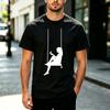 Minimalist Bohemian Swing Girl With Little Bird Silhouette Graphic Crew Neck T Shirt Men Women Cotton Short Sleeve Outdoor Daily