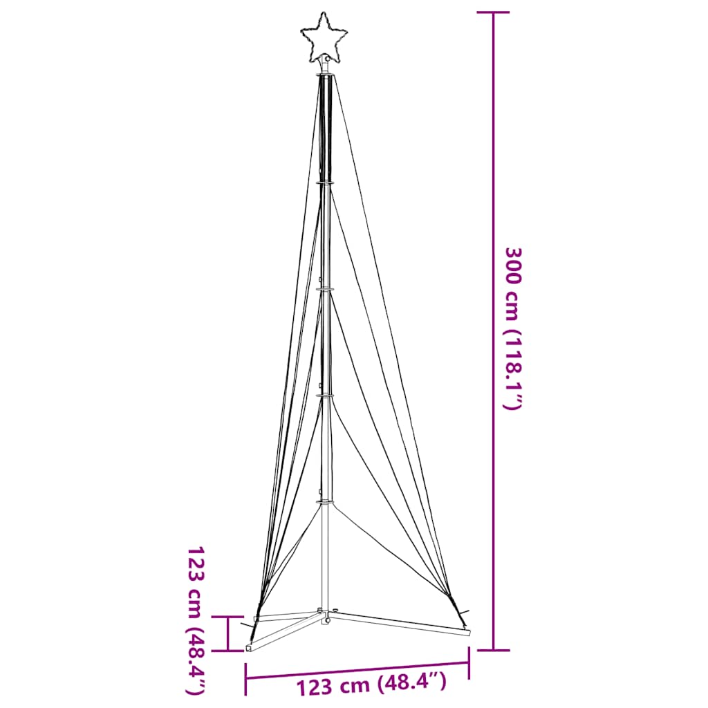 LED Christmas Tree 525 LEDs Blue 302 cm