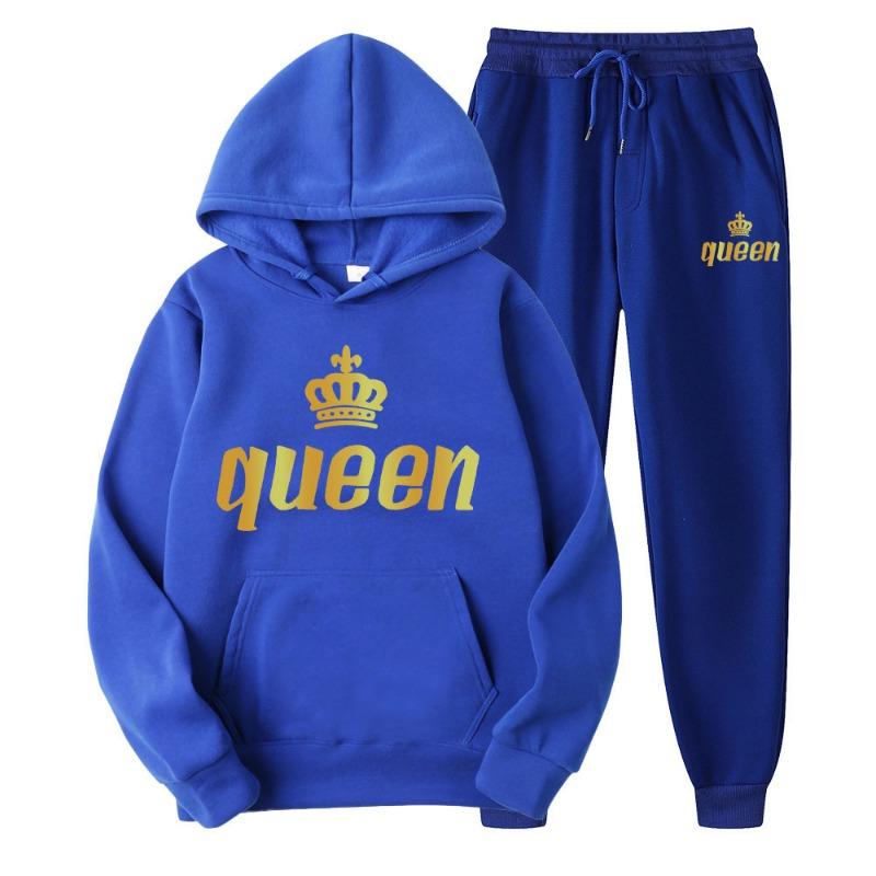 Paar Hoodie Set lässig locker langärmelige Sportbekleidung Fleecejacke Jogginghose Herren Damen Hoodies Kurzarmshirts (Herren)