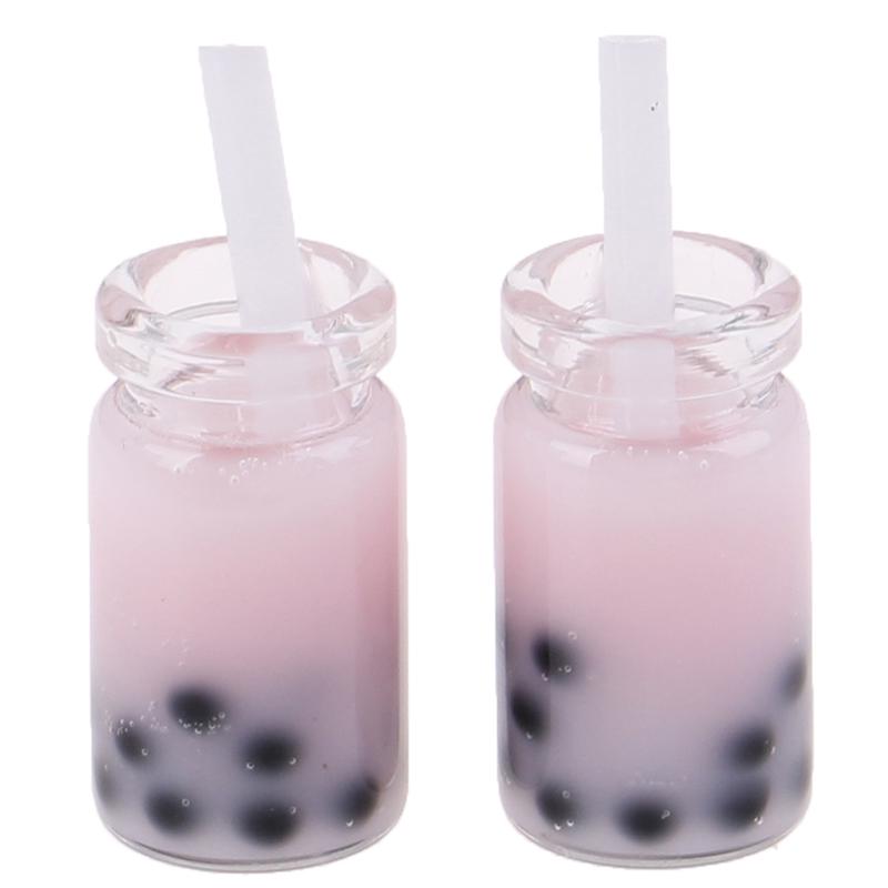Mini Milkshake Ice Cream Lemon Milk Fruit Tea Water Cup Strawberry Banana Miniatures Dollhouse Accessories Cups Kitchen Toys