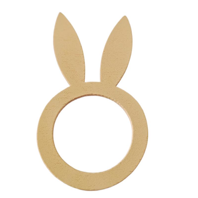 Easter Bunny Wooden Napkin Holder and Rings for Tabletop Decoration