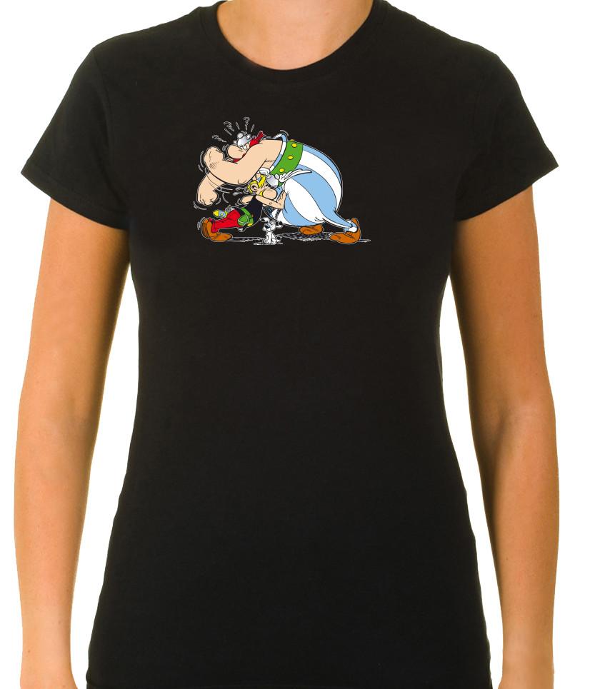 Asterix and Obelix Funny Characters 3/4 Short Sleeve T Shirt Woman F066