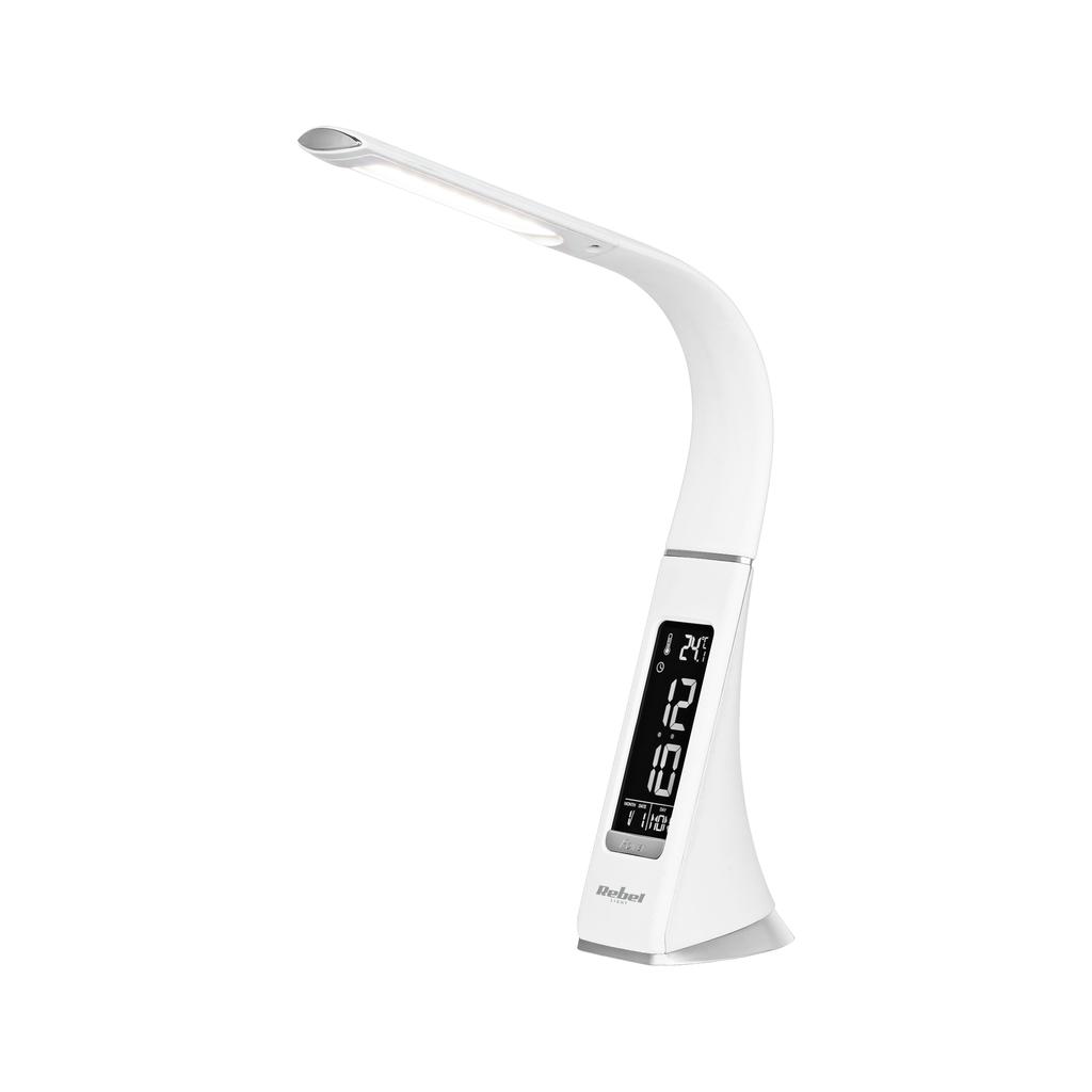 LED Desk Lamp Night Light Adjustable LCD Alarm Clock 7W USB Rebel