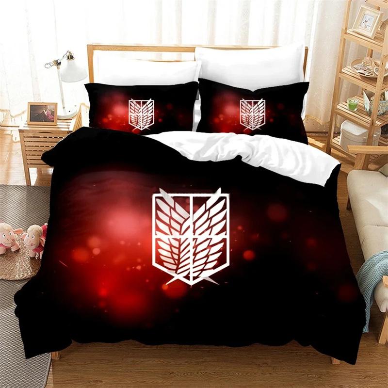 3D Printed Attack On Titan Duvet Cover Bedding Comforter sets Soft Quilt Cover and Pillowcases Single/Double/Queen/King