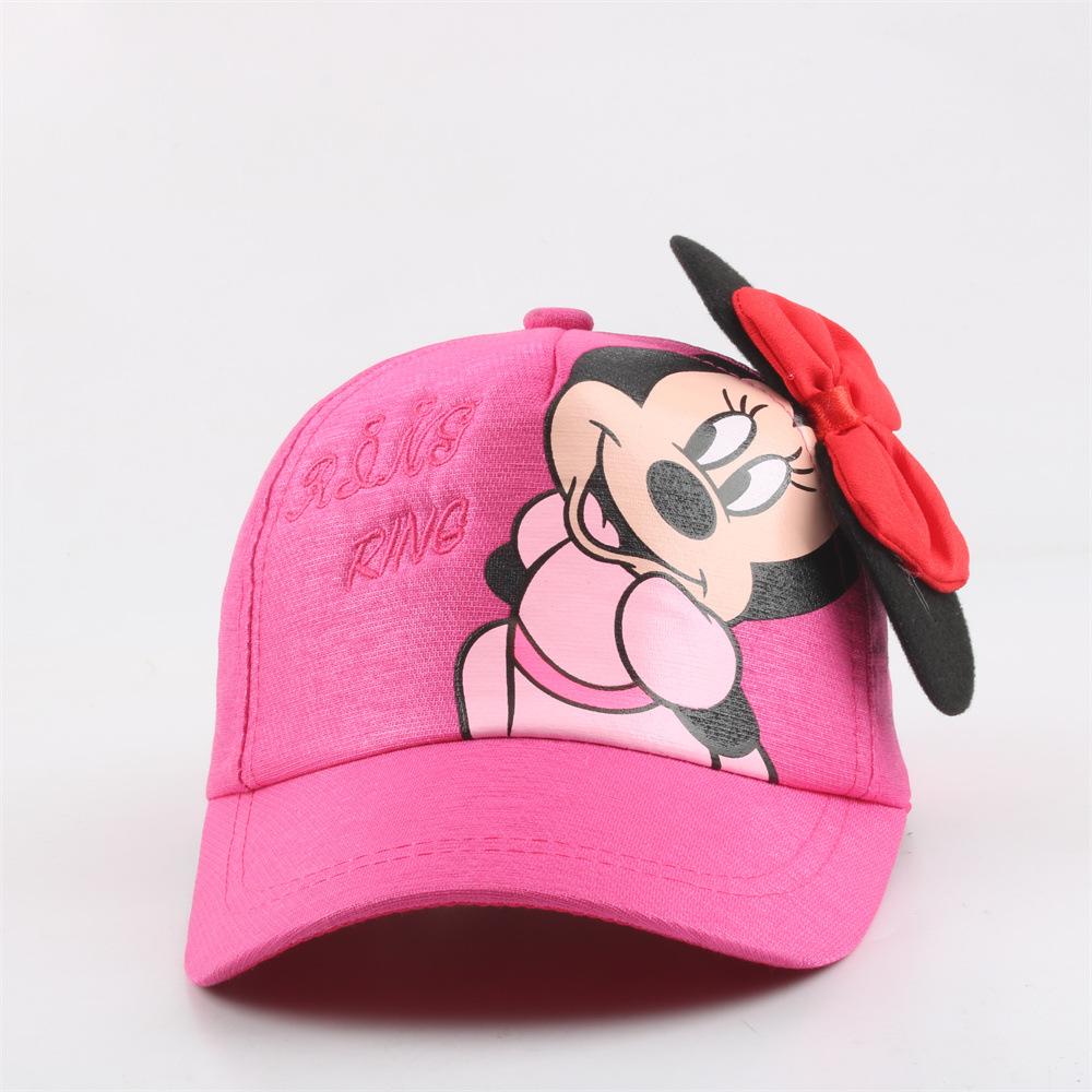 Disney Mickey and Minnie Baseball Cap Sun Protection Breathable Knitted Sun Hat Outdoor Casual Style Crochet Baseball Cap