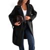 Women's Fashion Casual Woolen Solid Color Long Coat