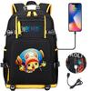 Anime Print USB Backpack Large Capacity Youth Student Bookbag Casual Travel Daypack