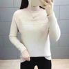 Half Turtleneck Sweater Women Padded Pullover Short Loose Knit Sweater Autumn and Winter Bottoming Shirt