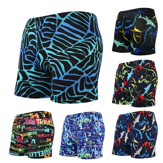 Men Sexy Print Swimming Trunks Surf Board Boxer Swimwear Beachwear Summer Shorts