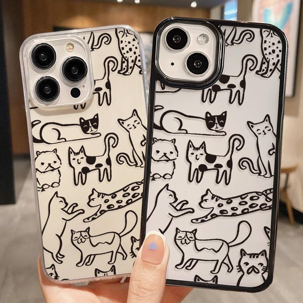 Acrylic Phone Case For iPhone 11 13 16 ProMax Case iPhone 13 14 15 ProMax 12 13 ProMax Case Samsung A55 A05S A54 A06 S22 A15 S23 A12 A22 A52S Cartoon
