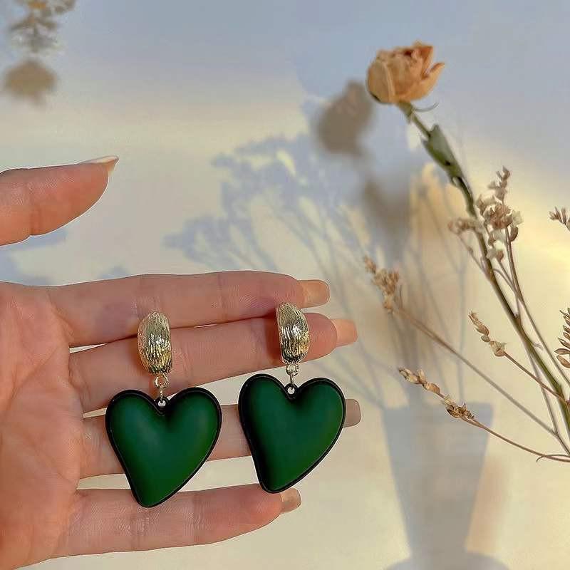 Korean Heart Drop Earrings For Women Girl Romantic Valentine's Day Gift Fashion Jewelry Trend Hanging Pearl Cute Bowknot Earring