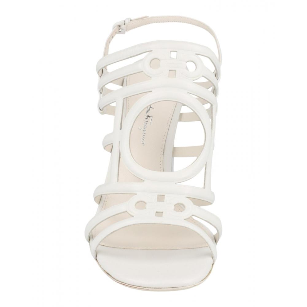Salvatore Ferragamo Florenza X Slingback Heel Sandals White