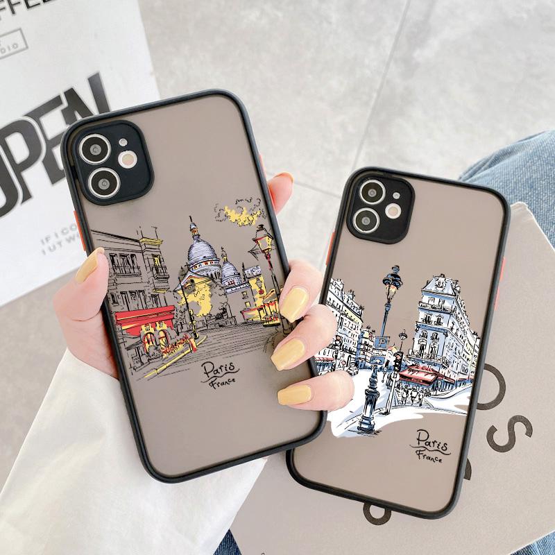 Reisen Weltreise Straßenmalerei Handyhülle Für iPhone 15 14 13 11 12 Pro Max 7 8 PLUS SE2 X XS XR Harte Matte Rückabdeckung